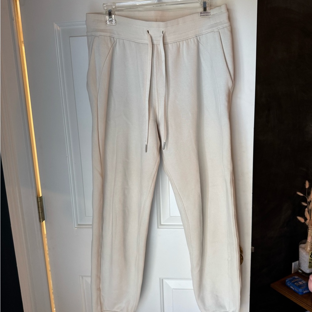 Lululemon Cream Relaxed Fit Joggers with Drawstring Waist